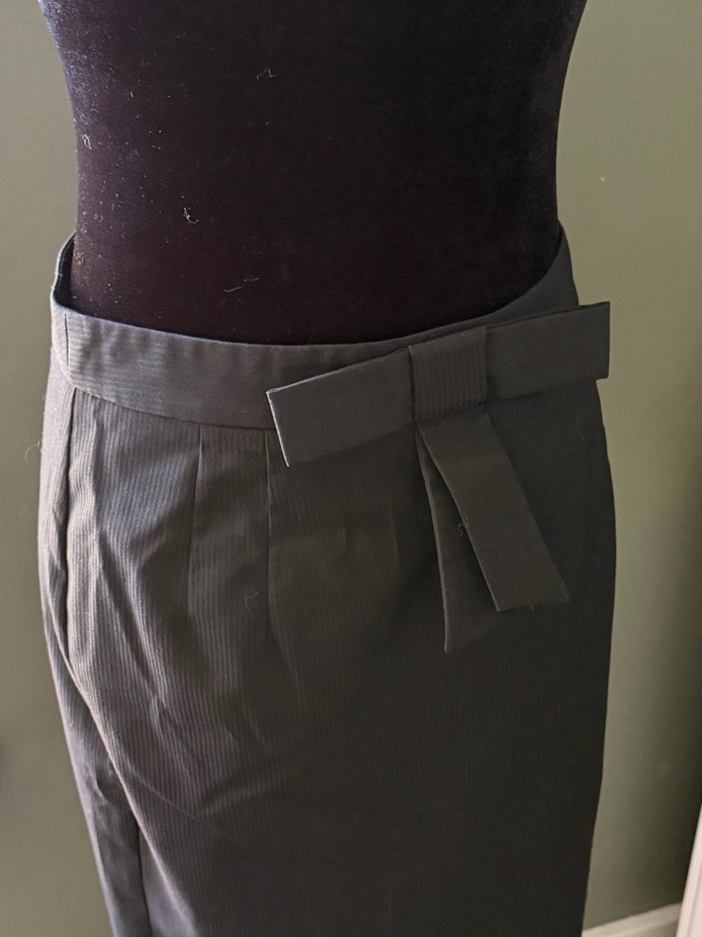 Black twenty one Pencil Skirt with Waist Bow Detail